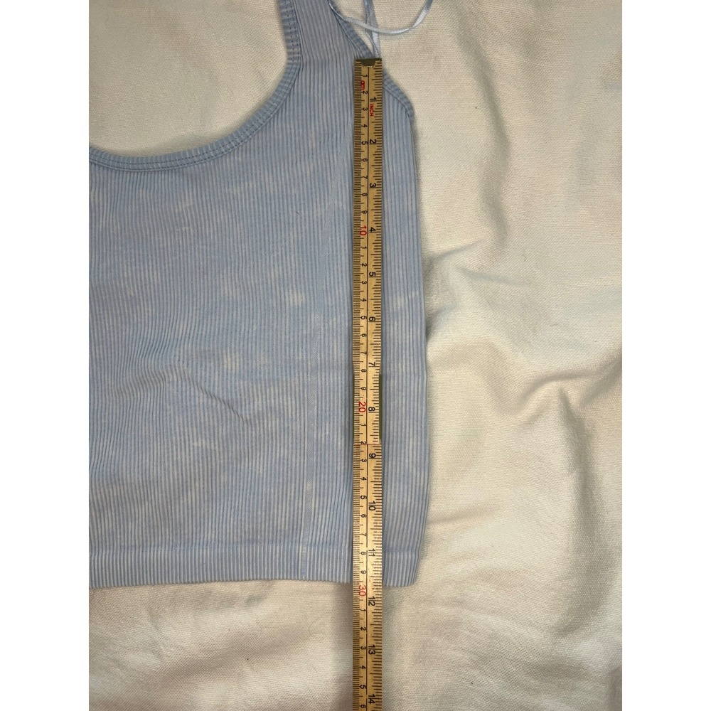 American Eagle Outfitters Ribbed Halter‎ Top Sleeveless Blue Medium - Picture 6 of 6